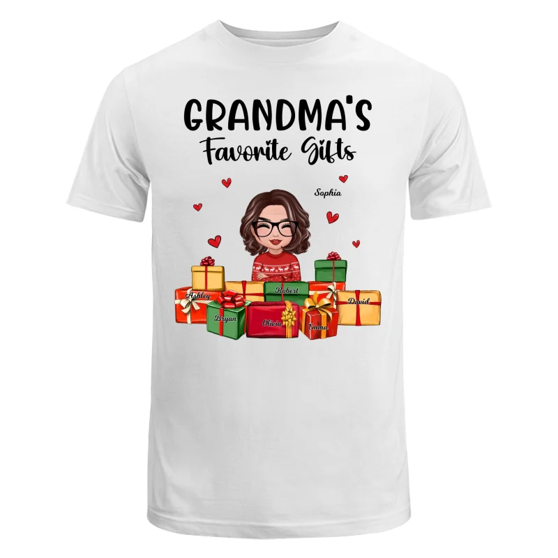 Christmas Cute Grandma Favorite Gifts Grandkids Names Personalized Shirt - Image 5