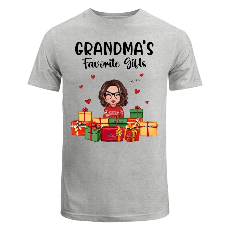 Christmas Cute Grandma Favorite Gifts Grandkids Names Personalized Shirt - Image 6