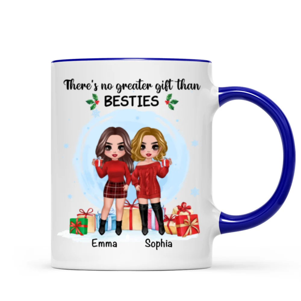 Christmas Doll Besties Standing No Greater Gift Than Besties Personalized Mug - Image 3