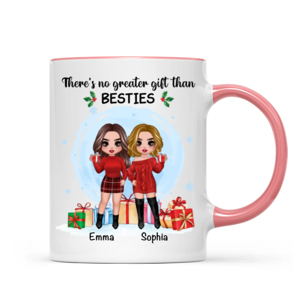 Christmas Doll Besties Standing No Greater Gift Than Besties Personalized Mug - Image 6