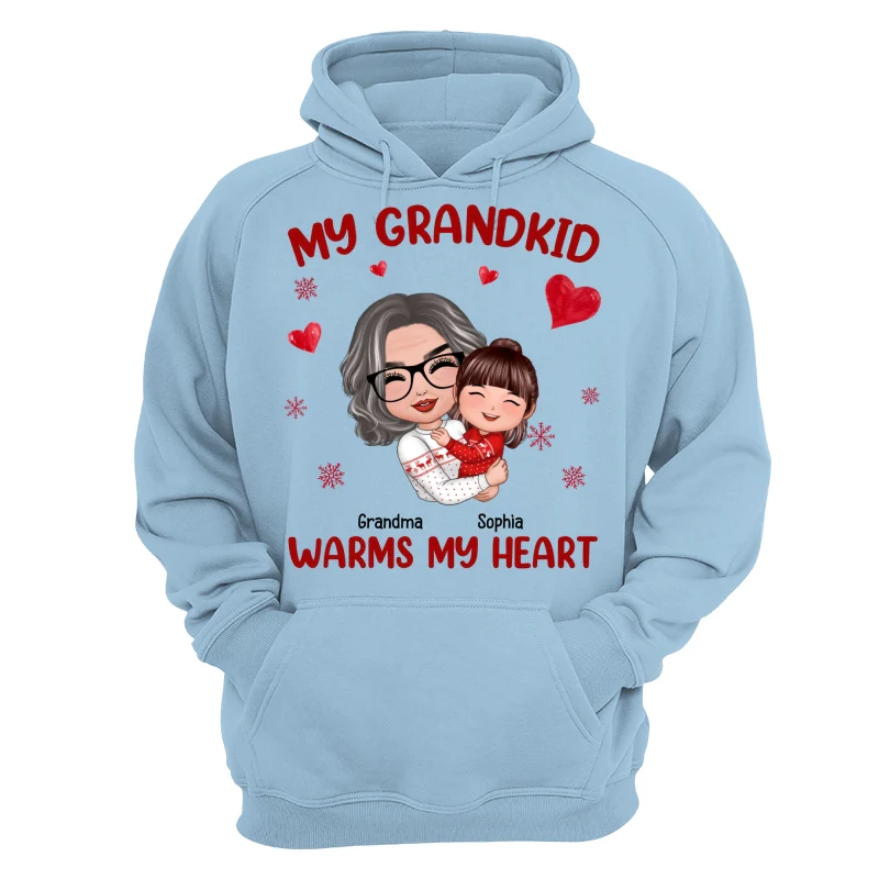 Christmas Doll Grandma Hugging Kid My Grandkids Warm My Heart Personalized Shirt - Image 11