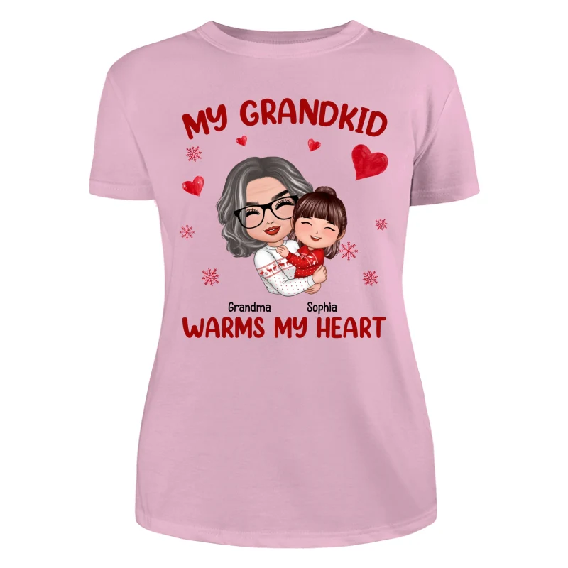 Christmas Doll Grandma Hugging Kid My Grandkids Warm My Heart Personalized Shirt - Image 18