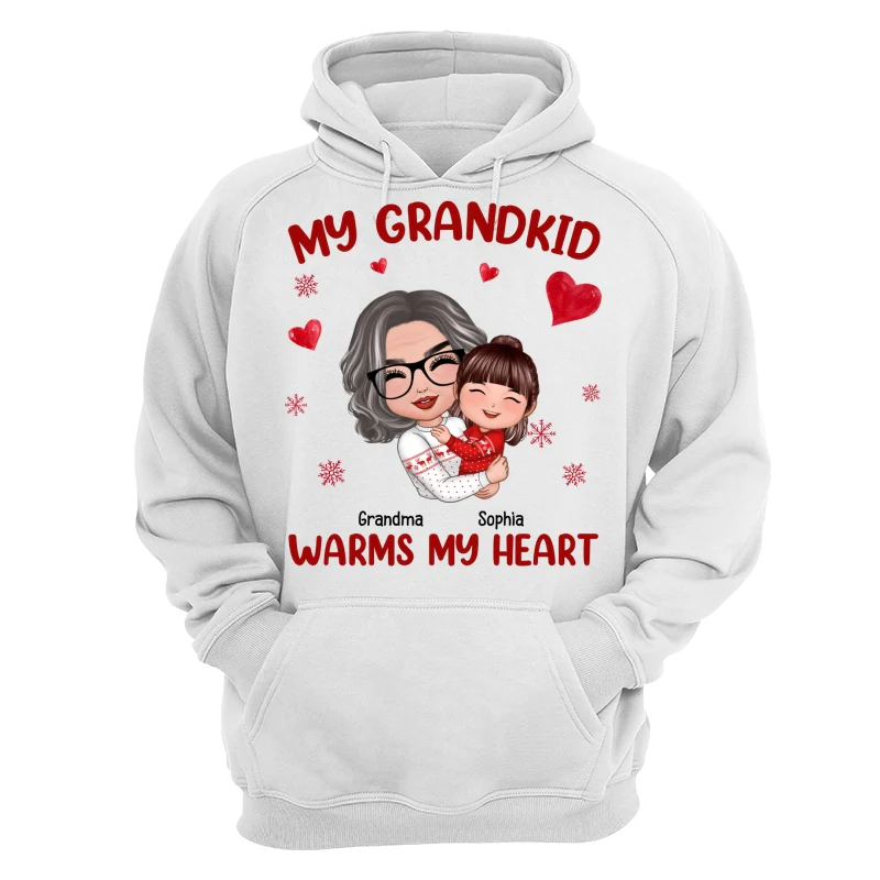 Christmas Doll Grandma Hugging Kid My Grandkids Warm My Heart Personalized Shirt - Image 8