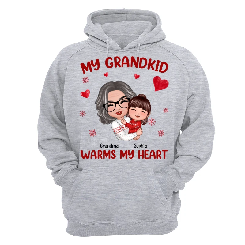Christmas Doll Grandma Hugging Kid My Grandkids Warm My Heart Personalized Shirt - Image 9