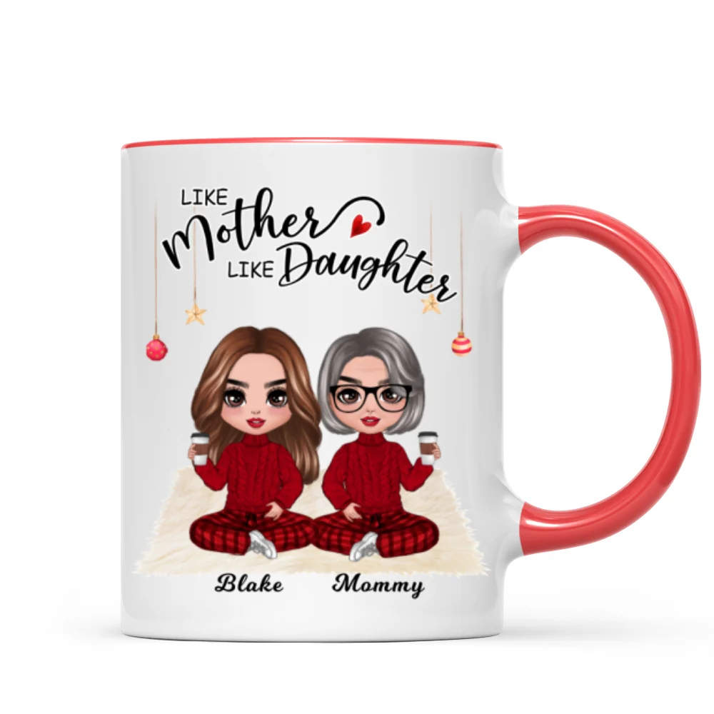Christmas Doll Mother And Daughters Personalized Mug - Image 4