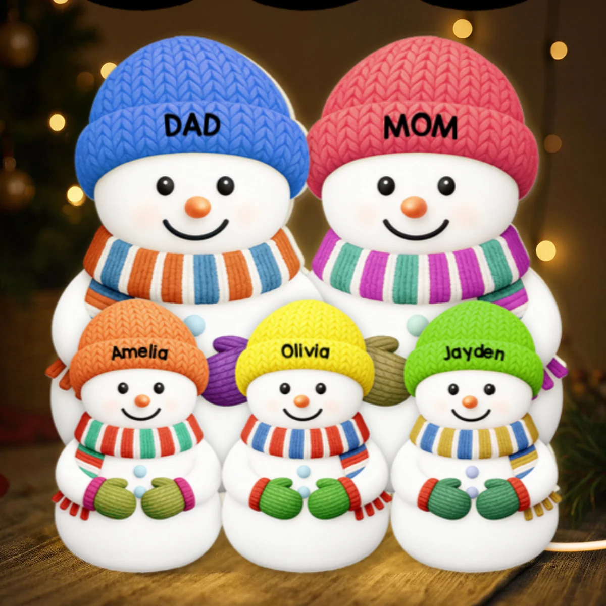 Christmas Cozy Vibe Family Dad Mom And Kids Snowman Together - Personalized Light Box - Christmas Decoration For Family - Image 10