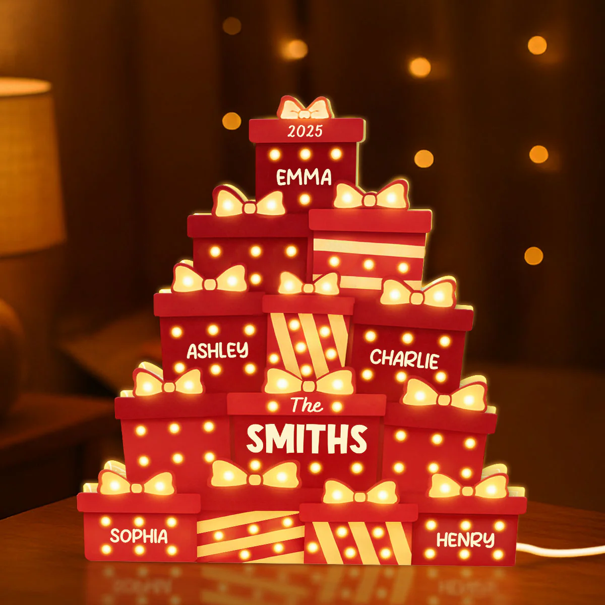 Christmas Family Gifts Box Marquee Effect Pattern Personalized Light Box, Christmas Decor - Image 5