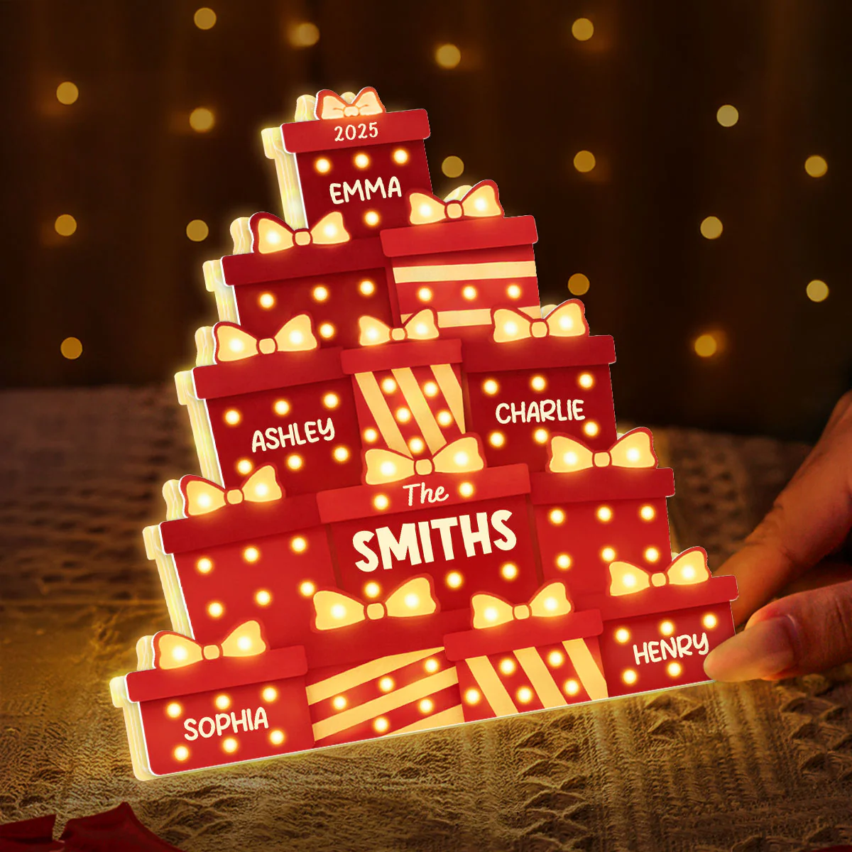 Christmas Family Gifts Box Marquee Effect Pattern Personalized Light Box, Christmas Decor - Image 7