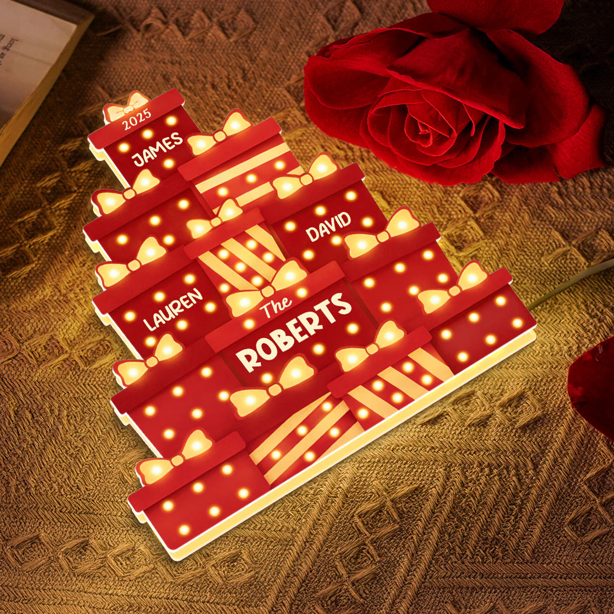 Christmas Family Gifts Box Marquee Effect Pattern Personalized Light Box, Christmas Decor - Image 8