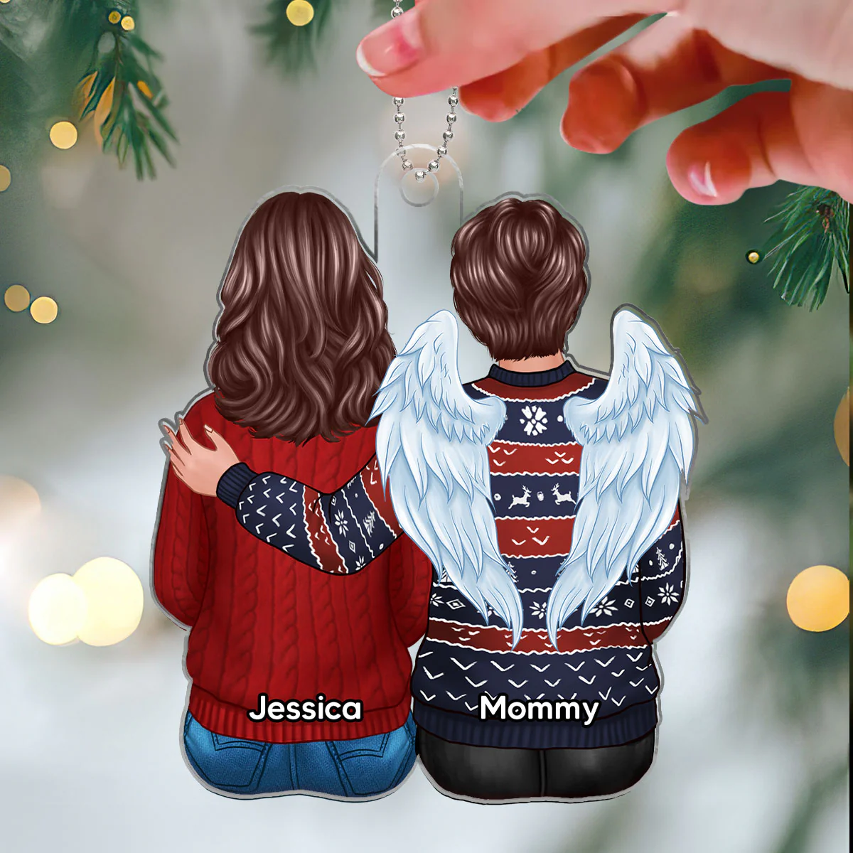 Christmas Family Memorial Remembrance Gift Personalized Acrylic Ornament - Image 3