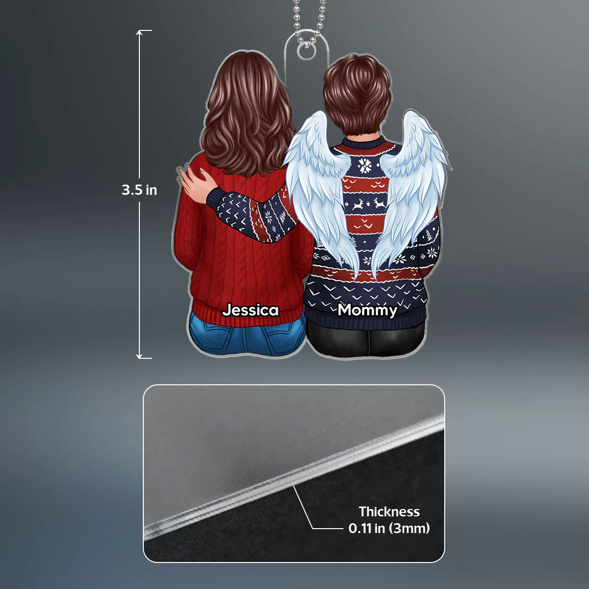Christmas Family Memorial Remembrance Gift Personalized Acrylic Ornament - Image 4