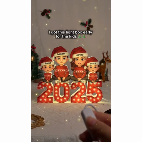 Christmas Family Forever Together Personalized LED Light Box, Heartwarming Christmas Decoration - Image 2