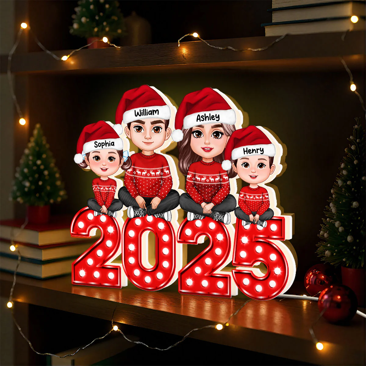 Christmas Family Forever Together Personalized LED Light Box, Heartwarming Christmas Decoration - Image 4