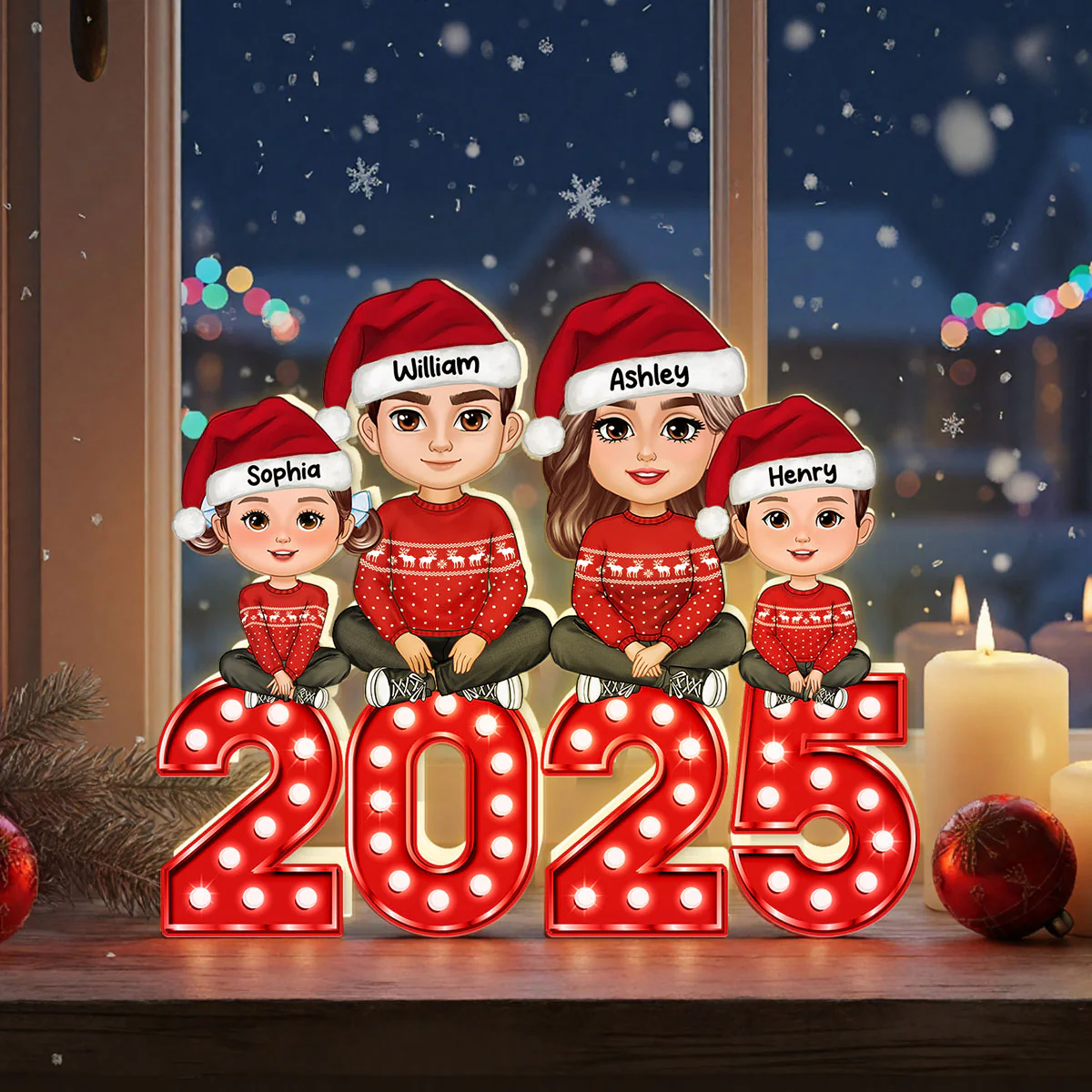 Christmas Family Forever Together Personalized LED Light Box, Heartwarming Christmas Decoration - Image 9