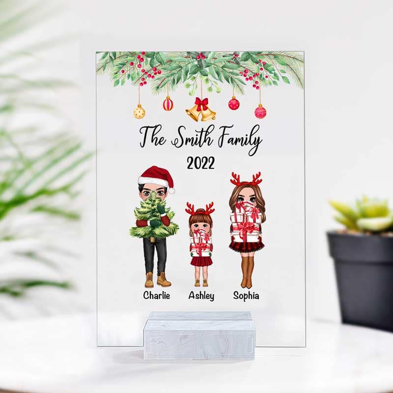Christmas Family Standing Personalized Acrylic Plaque - Image 2