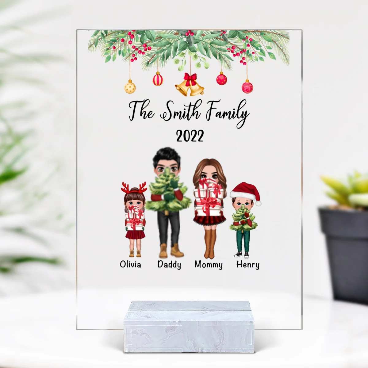 Christmas Family Standing Personalized Acrylic Plaque - Image 5