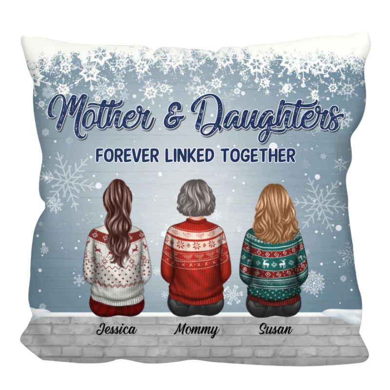 Christmas Gift For Mother And Daughters Sons In Snow Personalized Pillow (Insert Included)