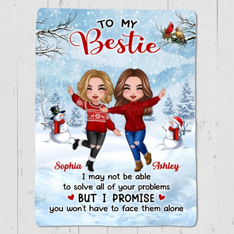 Christmas Gift To My Bestie Personalized Fleece Blanket - Image 5