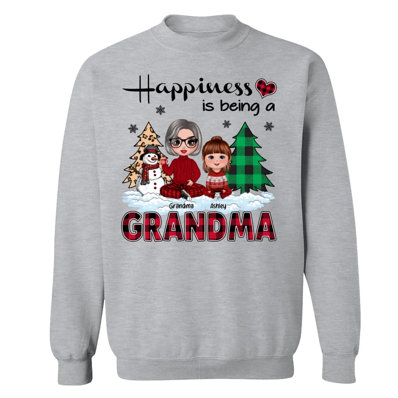 Christmas Happiness Is Being Grandma Personalized Shirt - Image 14