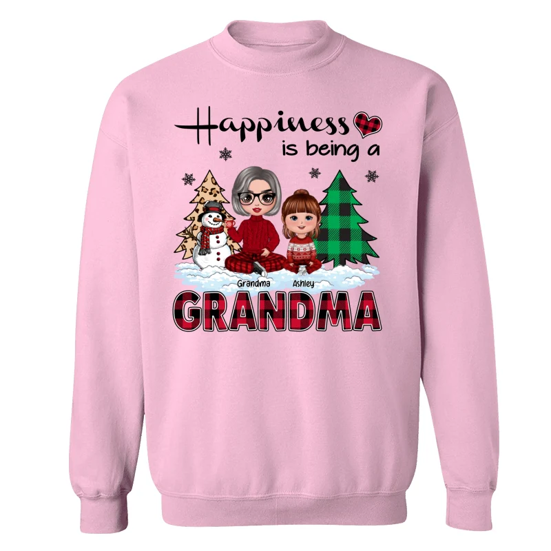 Christmas Happiness Is Being Grandma Personalized Shirt - Image 15