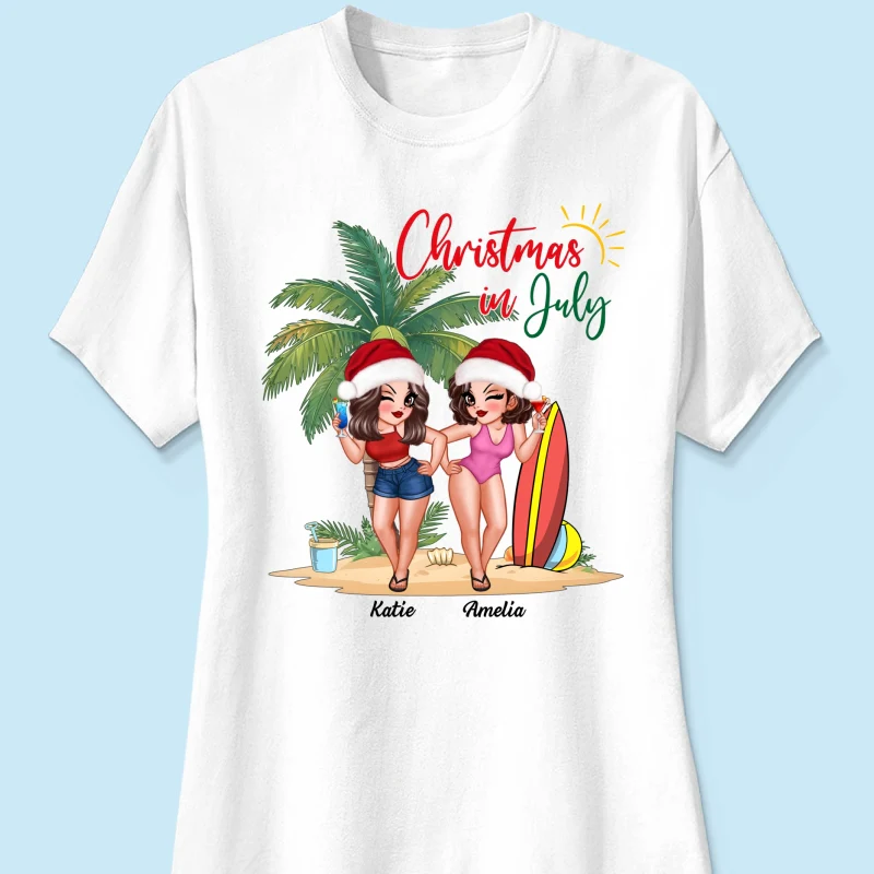 Christmas In July Summer Girls Personalized Shirt - Image 11