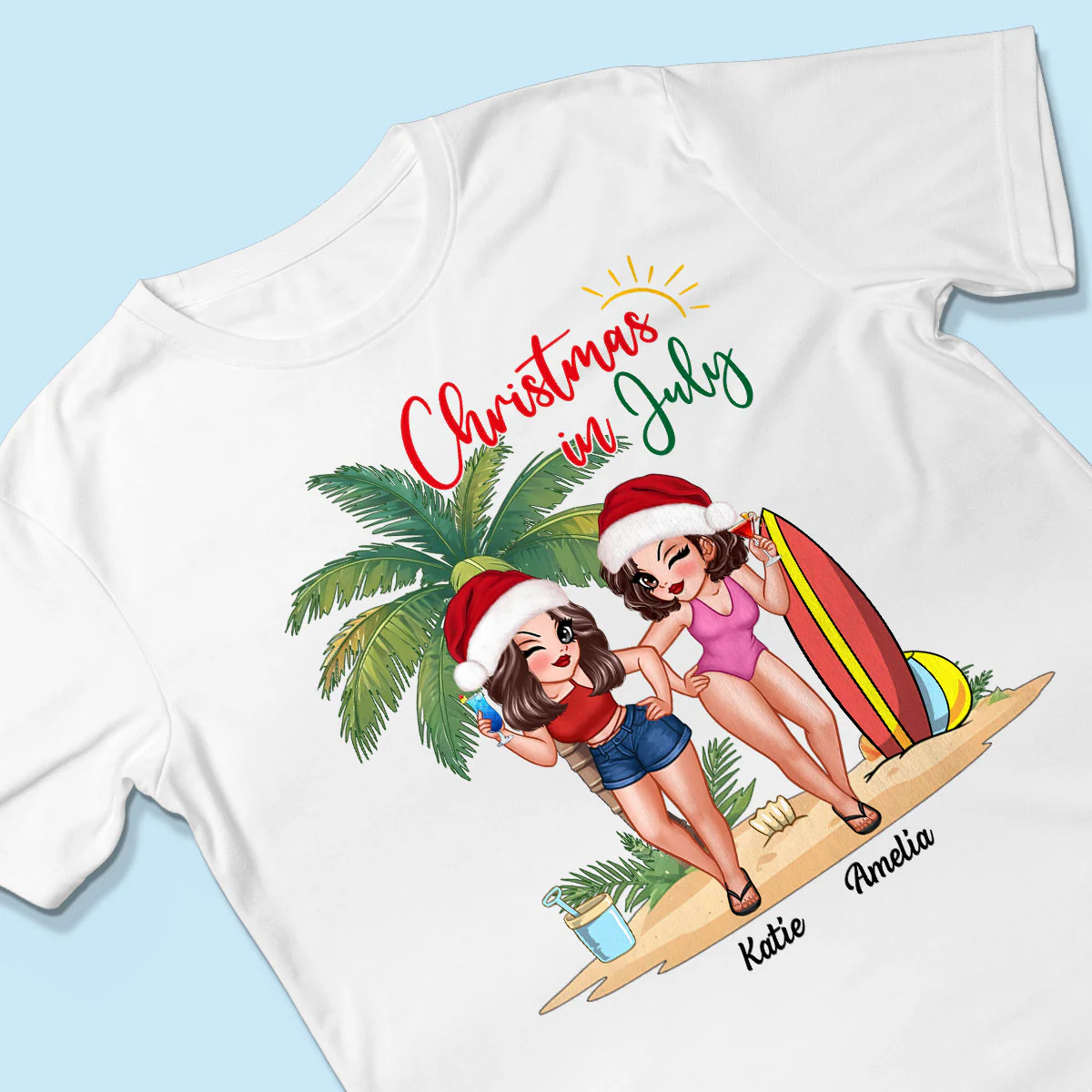 Christmas In July Summer Girls Personalized Shirt - Image 3