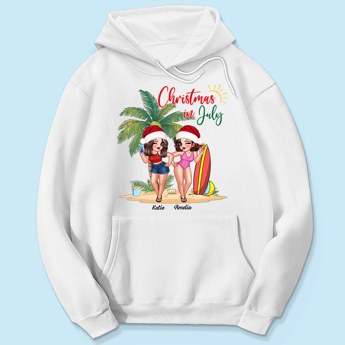 Christmas In July Summer Girls Personalized Shirt - Image 5