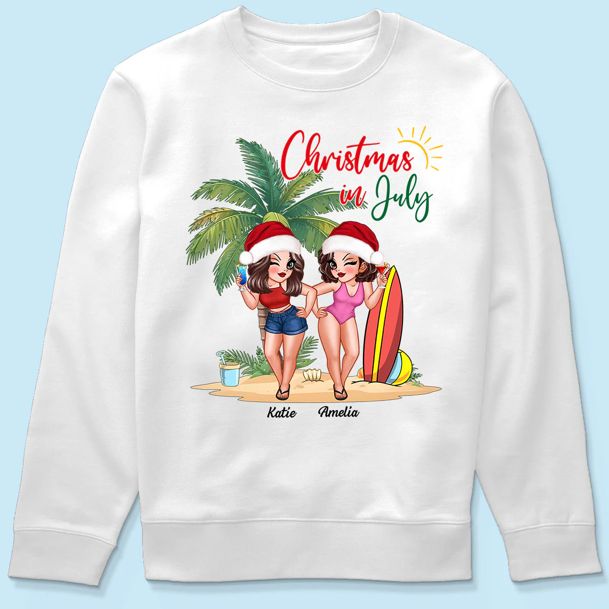 Christmas In July Summer Girls Personalized Shirt - Image 6