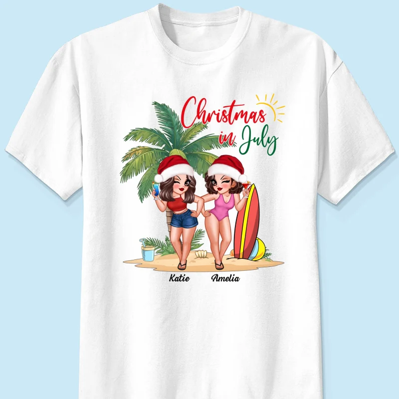 Christmas In July Summer Girls Personalized Shirt - Image 7