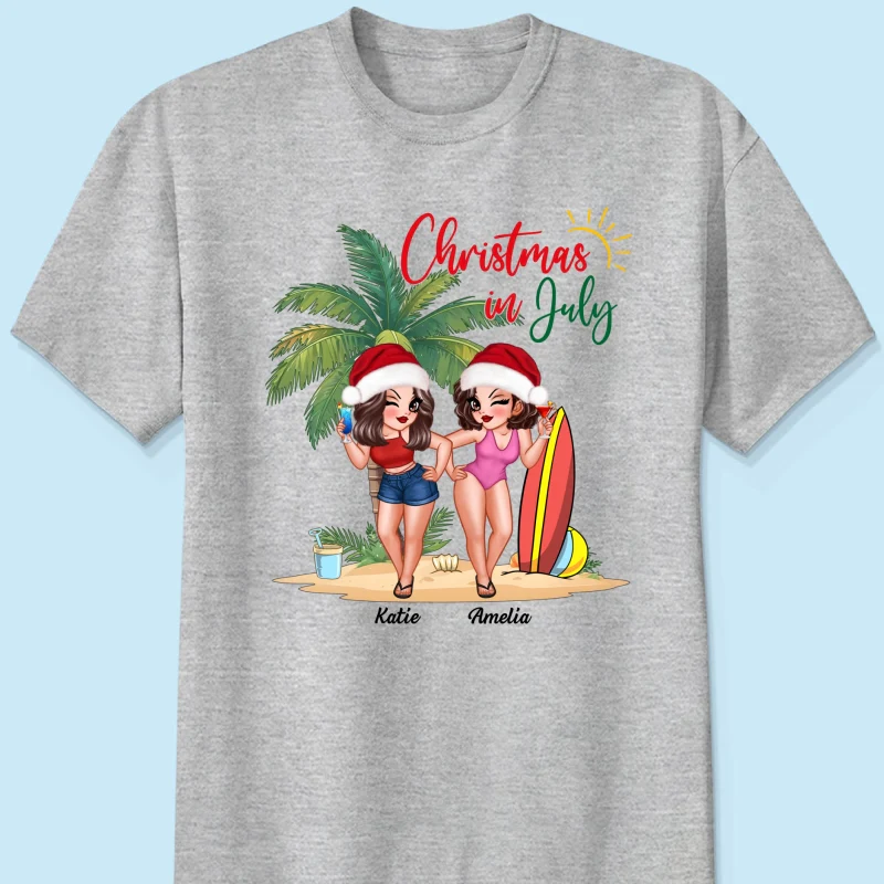 Christmas In July Summer Girls Personalized Shirt - Image 8