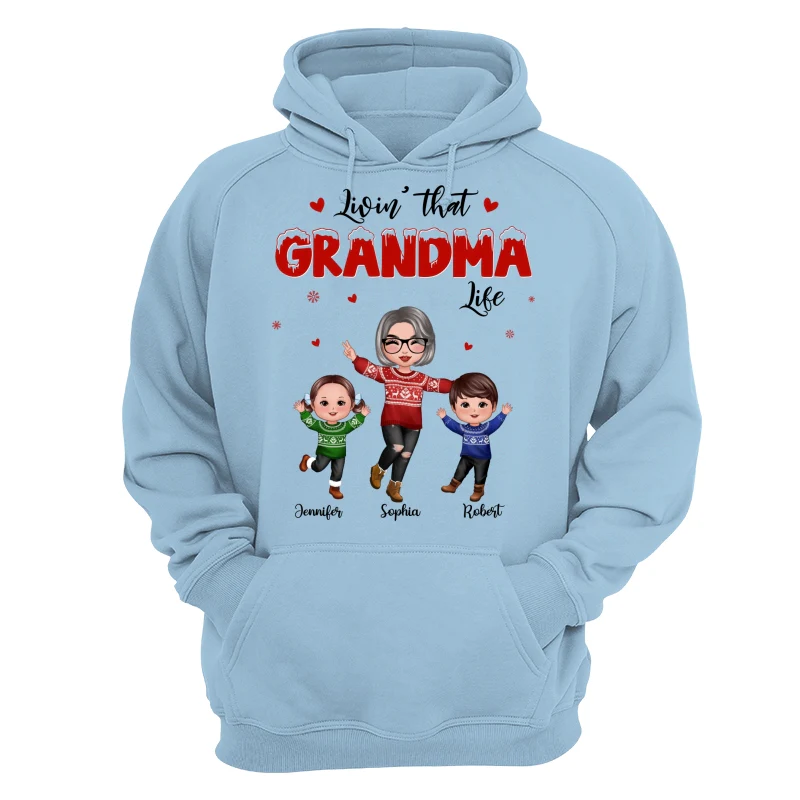 Christmas Livin‘ That Grandma Life With Happy Grandkids Personalized Shirt - Image 10