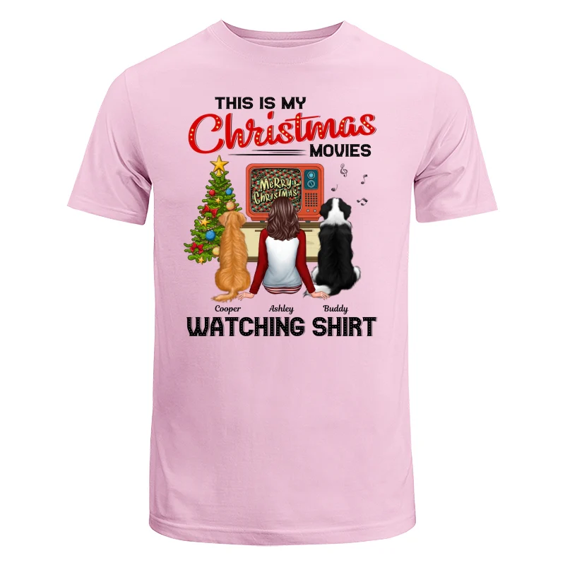 Christmas Movies Watching Shirt Man Woman In Pajamas With Dog Cat Personalized Shirt - Image 7