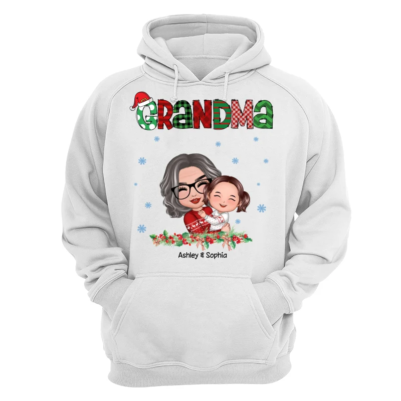 Christmas Pattern Doll Grandma Hugging Kid Personalized Shirt - Image 13