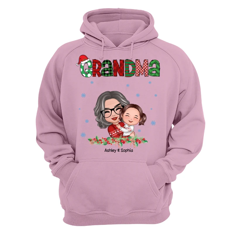 Christmas Pattern Doll Grandma Hugging Kid Personalized Shirt - Image 15