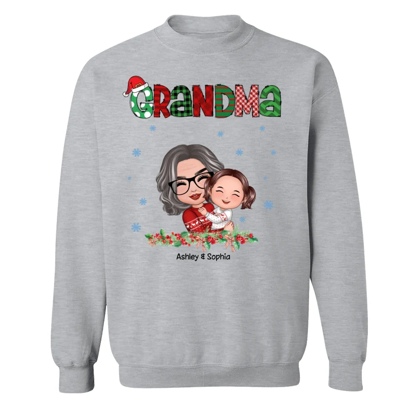 Christmas Pattern Doll Grandma Hugging Kid Personalized Shirt - Image 18