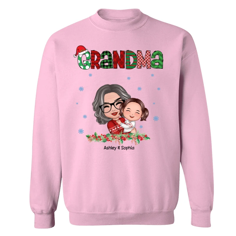 Christmas Pattern Doll Grandma Hugging Kid Personalized Shirt - Image 19
