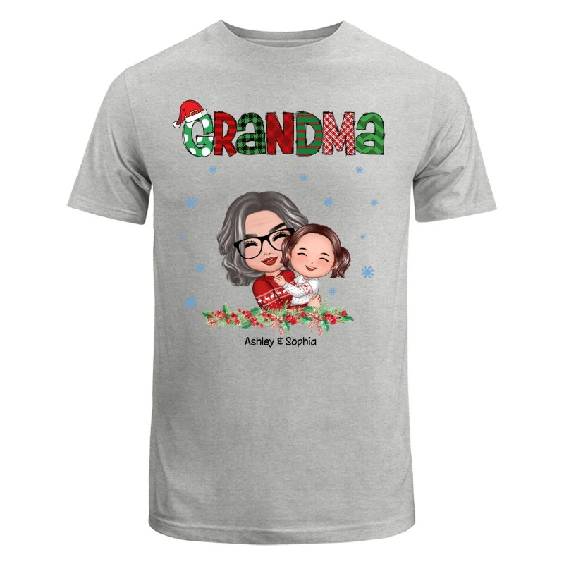 Christmas Pattern Doll Grandma Hugging Kid Personalized Shirt - Image 6