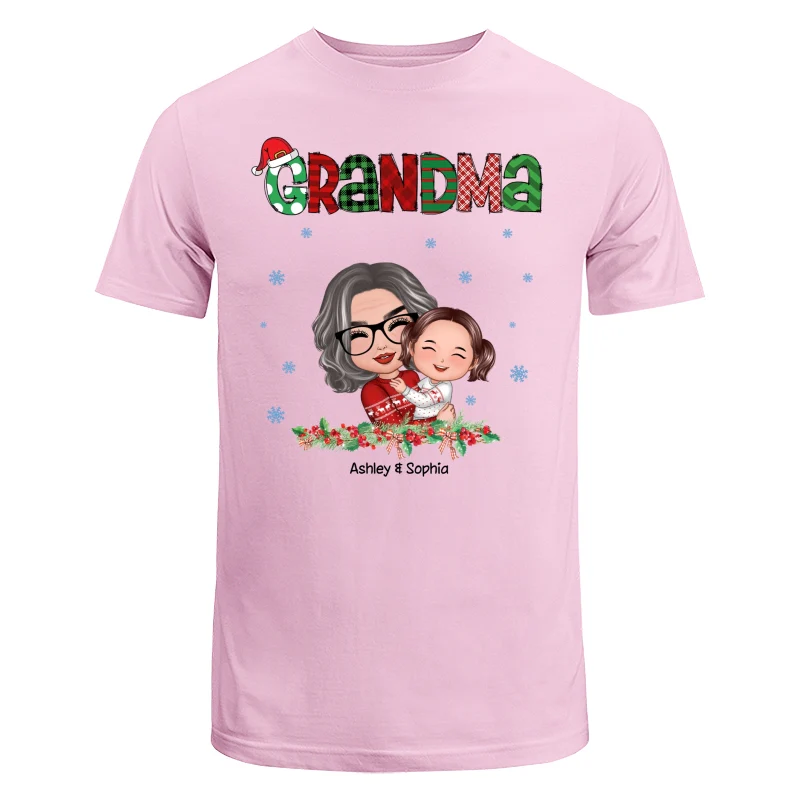 Christmas Pattern Doll Grandma Hugging Kid Personalized Shirt - Image 7