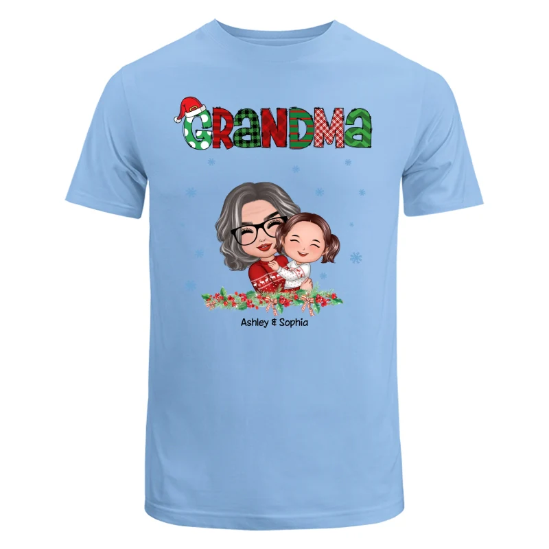 Christmas Pattern Doll Grandma Hugging Kid Personalized Shirt - Image 8