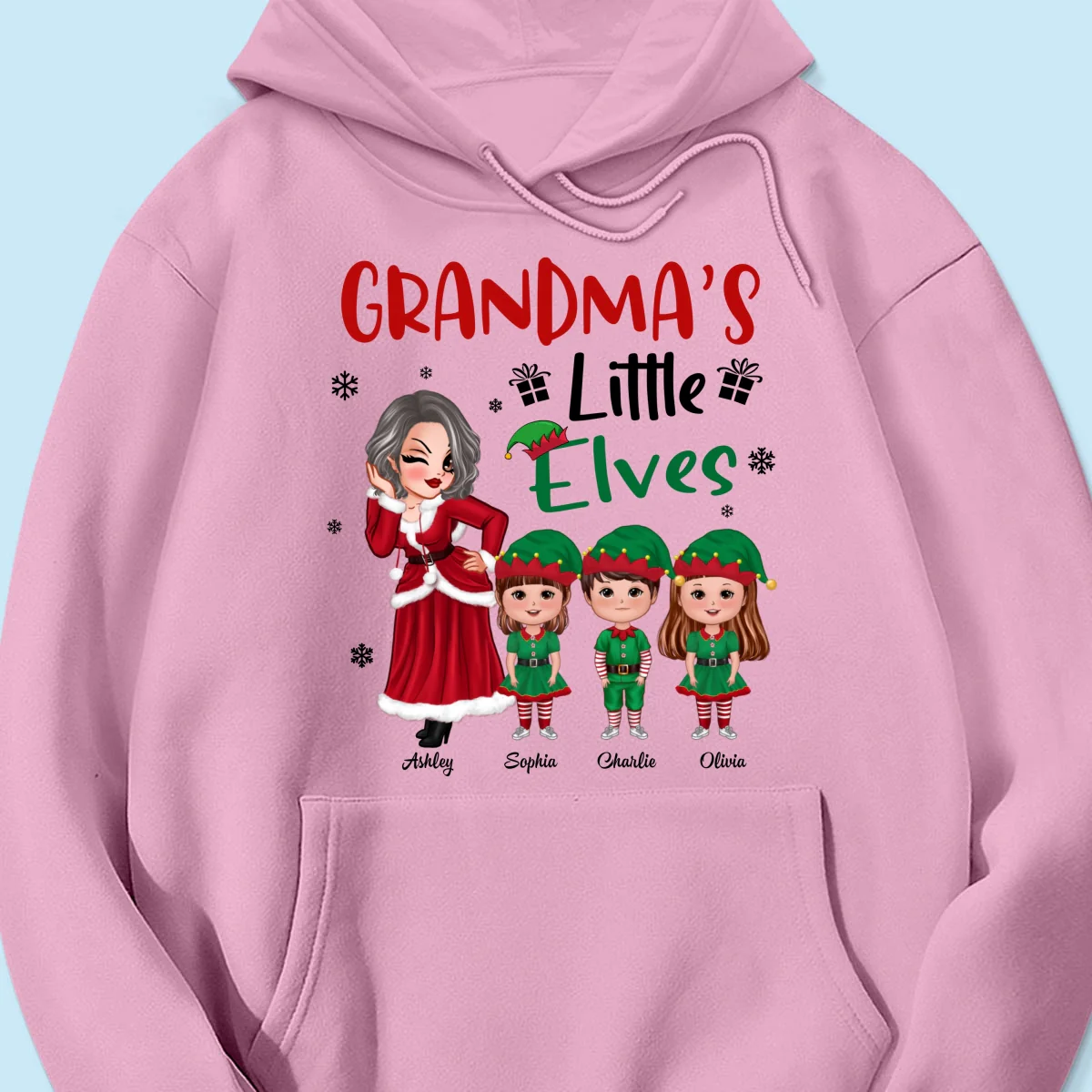 Christmas Pretty Grandma Mom Little Elves Doll Kids Personalized Shirt - Image 17