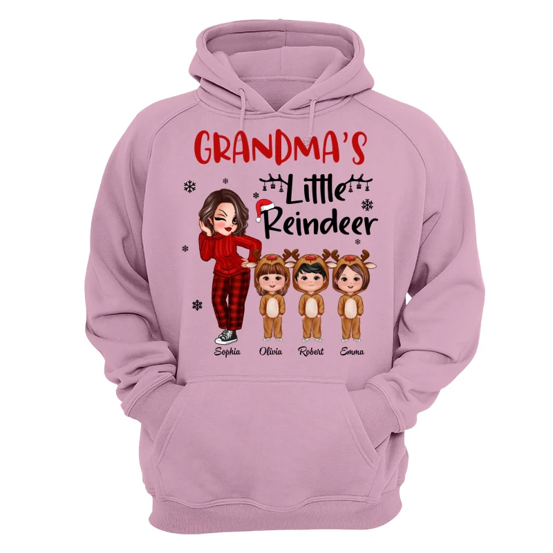 Christmas Pretty Grandma‘s Little Reindeer Doll Kids Personalized Shirt - Image 10