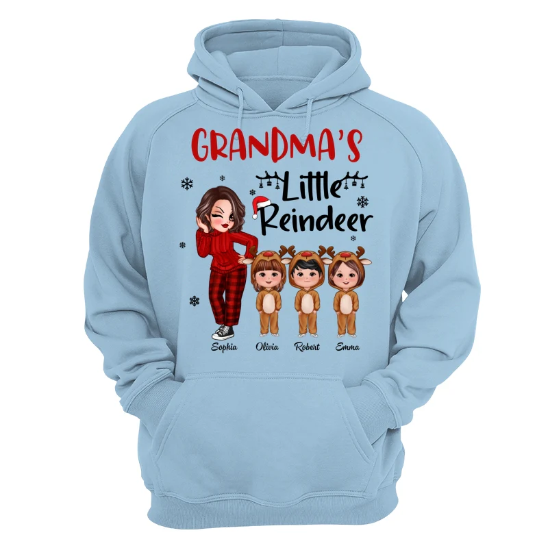 Christmas Pretty Grandma‘s Little Reindeer Doll Kids Personalized Shirt - Image 11