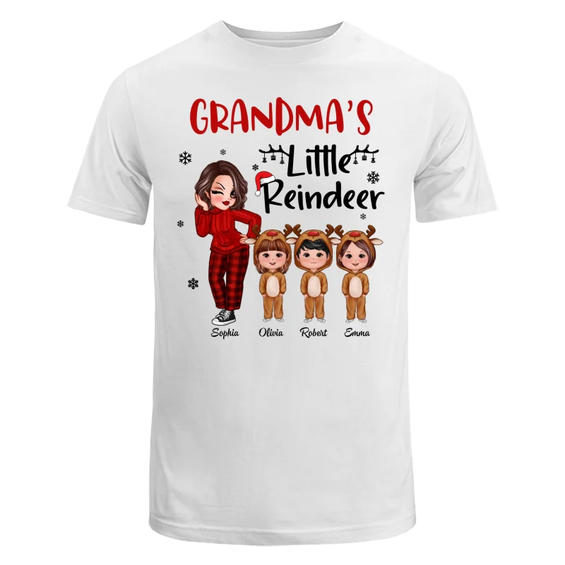 Christmas Pretty Grandma‘s Little Reindeer Doll Kids Personalized Shirt - Image 12
