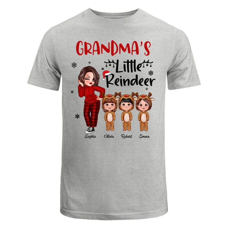 Christmas Pretty Grandma‘s Little Reindeer Doll Kids Personalized Shirt - Image 13
