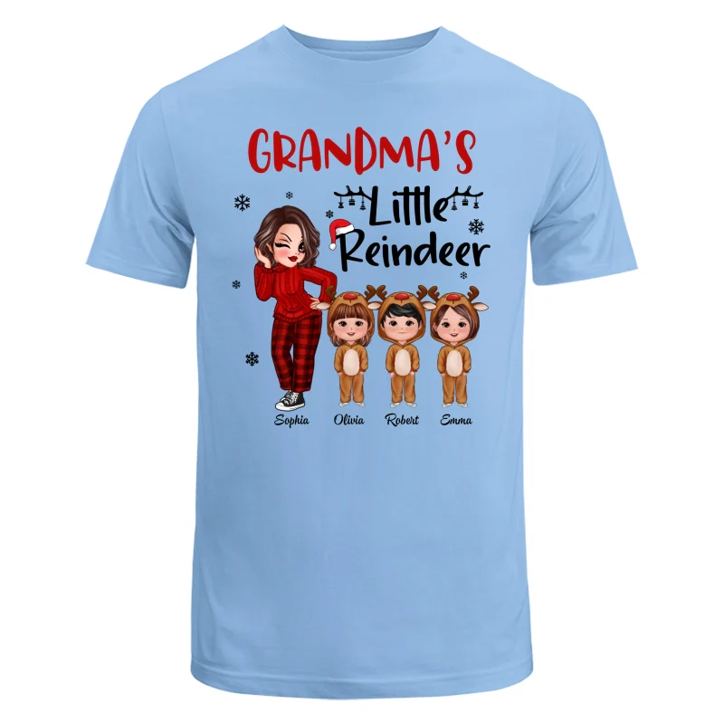 Christmas Pretty Grandma‘s Little Reindeer Doll Kids Personalized Shirt - Image 15