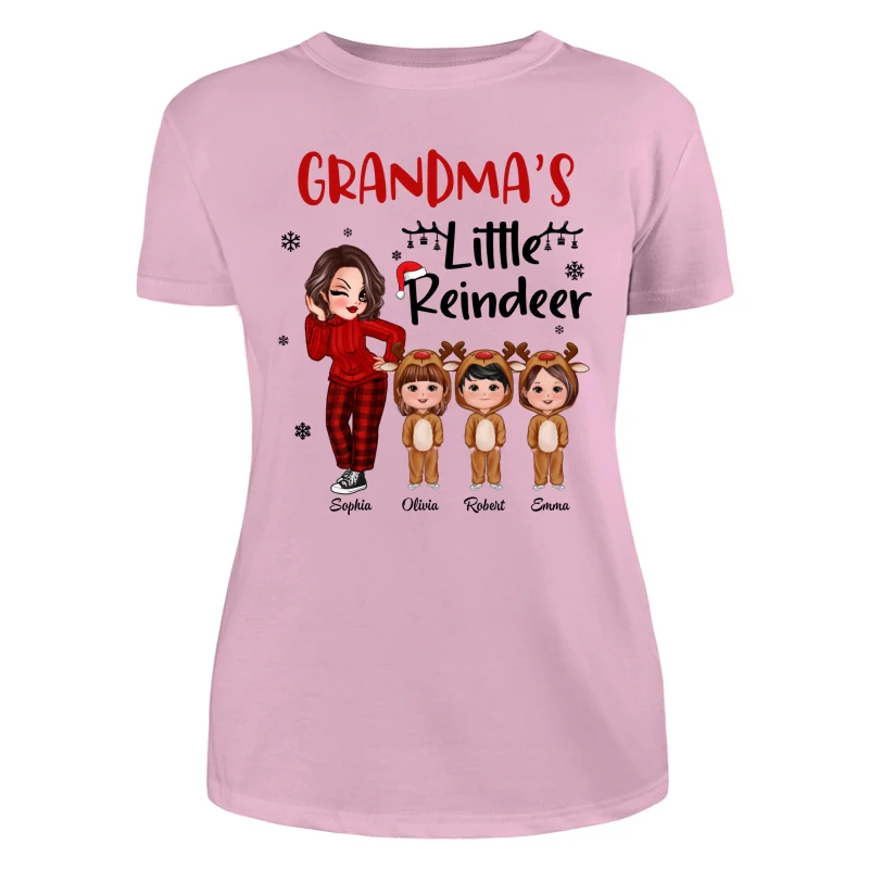 Christmas Pretty Grandma‘s Little Reindeer Doll Kids Personalized Shirt - Image 18