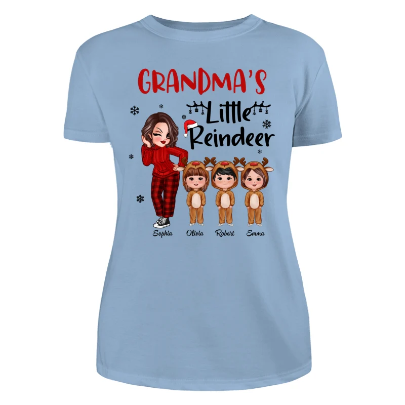 Christmas Pretty Grandma‘s Little Reindeer Doll Kids Personalized Shirt - Image 19