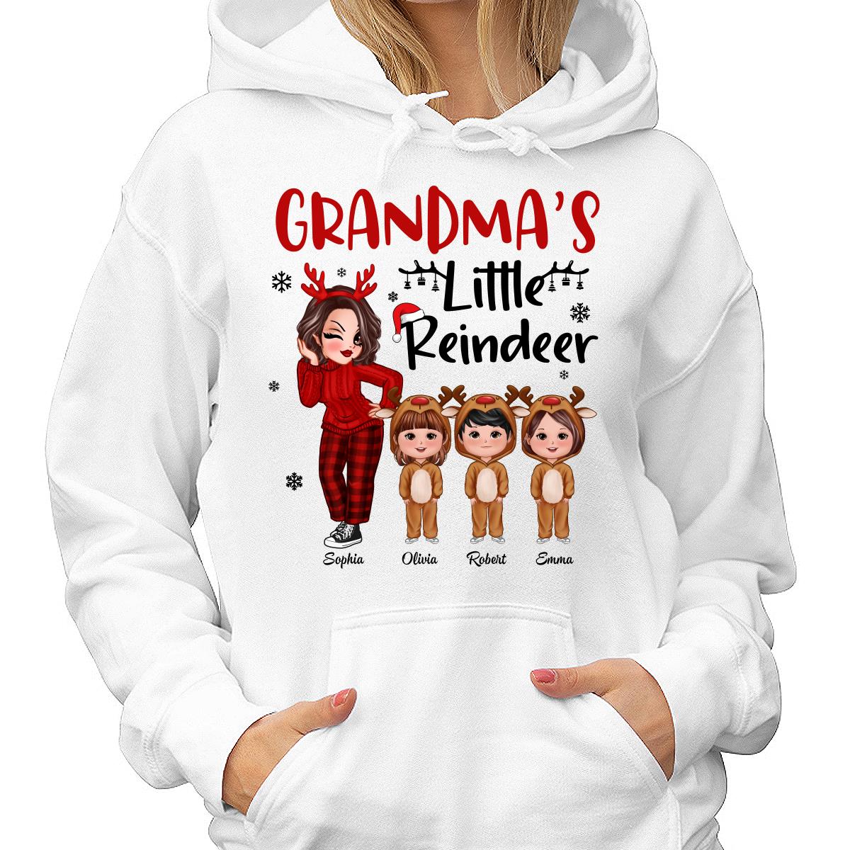 Christmas Pretty Grandma‘s Little Reindeer Doll Kids Personalized Shirt - Image 4