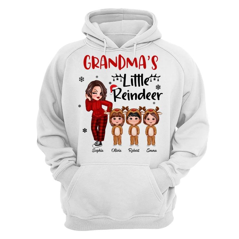 Christmas Pretty Grandma‘s Little Reindeer Doll Kids Personalized Shirt - Image 8