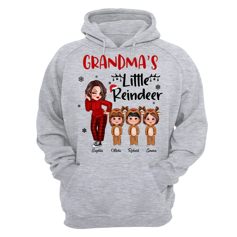 Christmas Pretty Grandma‘s Little Reindeer Doll Kids Personalized Shirt - Image 9